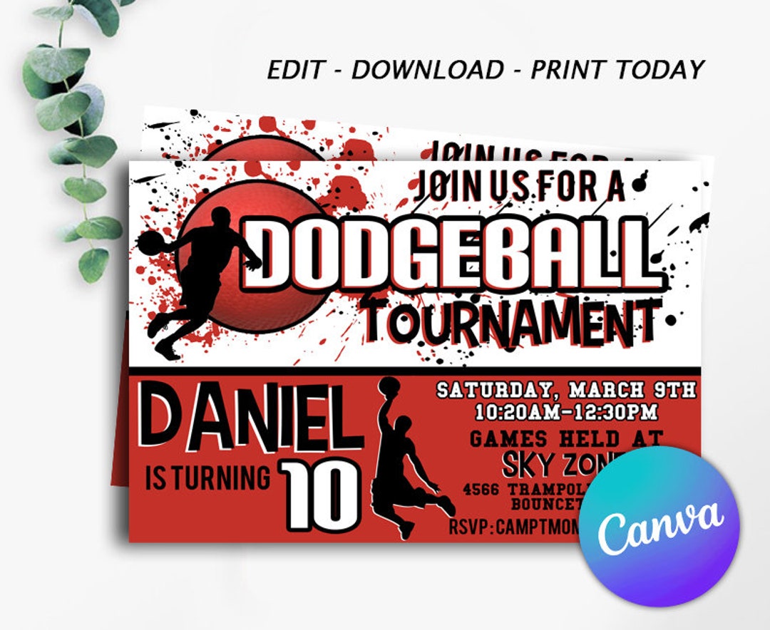 Dodgeball Birthday Invitation Dodgeball Party Dodgeball Etsy