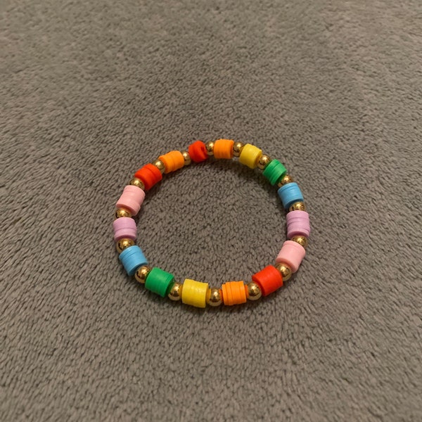 Rainbow  colors with clay beads