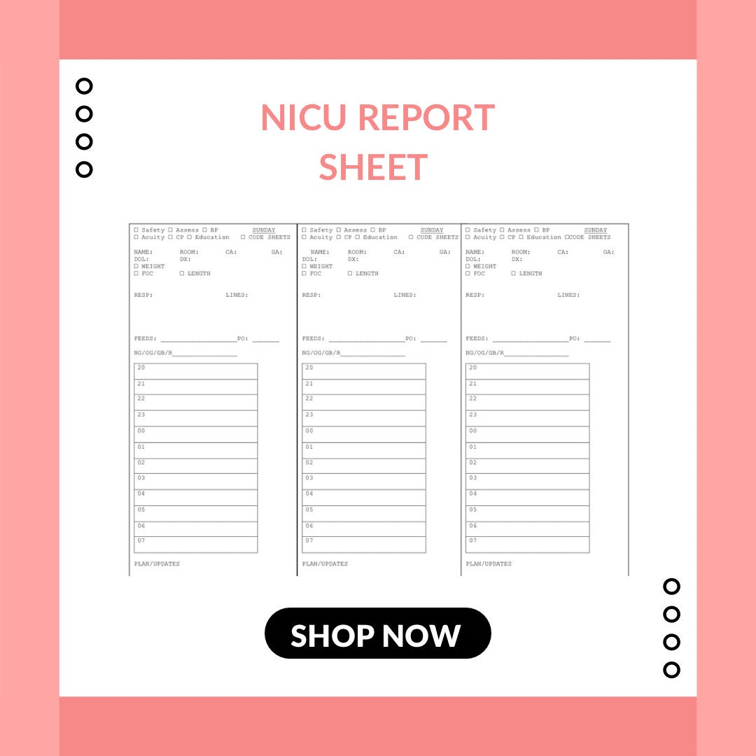 Nicu Report Sheet Neonatal Template Sheet Nicu Brain Sheet Etsy Nicu Report Sheet Neonatal Template Sheet Nicu Brain Sheet Etsy