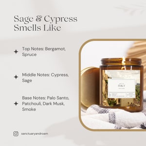 May include: A brown glass candle jar with a label that says "ITALY" and features a picture of a building. The candle is lit and the jar is sitting on a white and black checkered fabric.