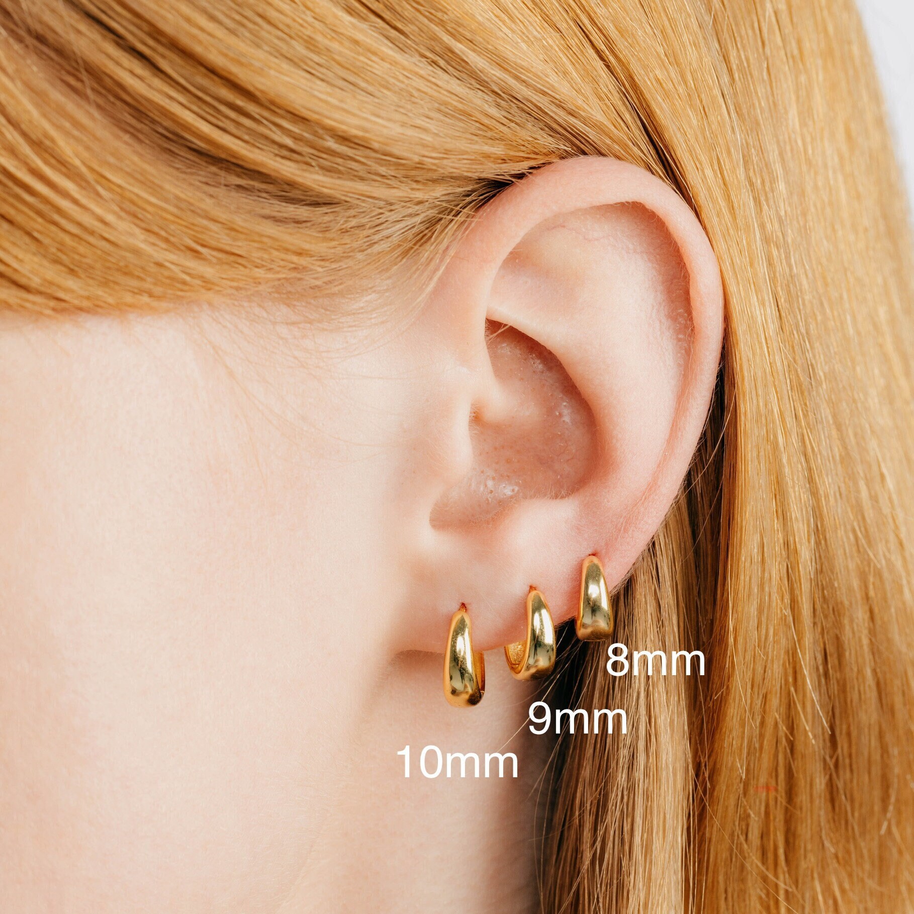 Double Piercing Earring Set, Helix Piercing, Drop Earrings, Handmade  Earrings, Lovely Earrings, Simple Earring, Gold Hoops, Gifts for Her 