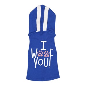 Cute I Woof You Dog Shirt with Hoodie - Dog Clothing - Gift for Dog Mom