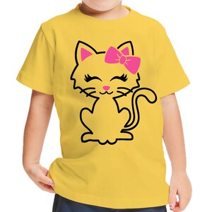 Cute Cat With Bow Toddler T-Shirt - Animal Fan Gift - Animal Patterned Present