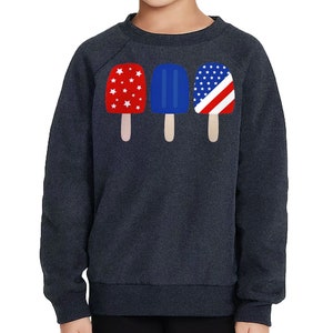 America Popcicles Toddler Raglan Sweatshirt - Boy Clothing - Patriotic Pride Apparel