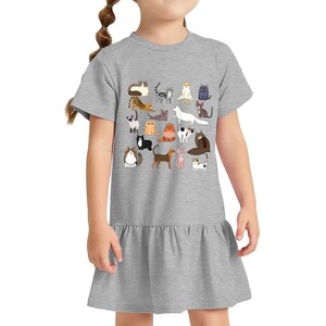 Cat Breeds Toddler Rib Dress - Gift for Cat Lovers - Animal Fan Present
