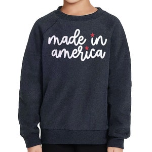 Made in America Toddler Raglan Sweatshirt - Usa Flag Stuff - Usa Themed Present