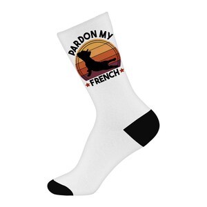 Pardon My French Yoga Pose Socks - Cute Clothing - French Bulldog Lover Gift