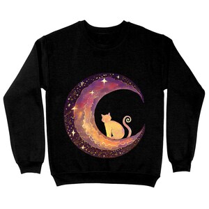 Colorful Celestial Cat Crewneck Sweatshirt - Space Lover Present - Celestial Apparel