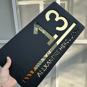 Letrero de número de casa personalizado, placa de números de casa al aire libre, placa de número de casa personalizada, número de casa 3d moderno