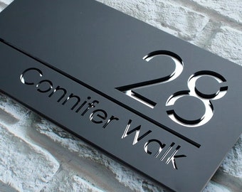 Aangepaste teken buiten huisnummers plaat gepersonaliseerde huisnummer plaquette moderne acryl laser gesneden 3d huisnummer
