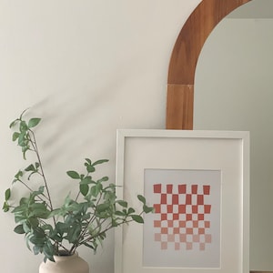 Ombré Red Checkered Print