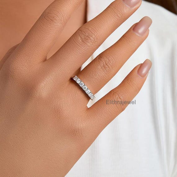 Hochzeits Ring Weissgold, Halbe Ewigkeit 0.2ct Diamant Eheringe