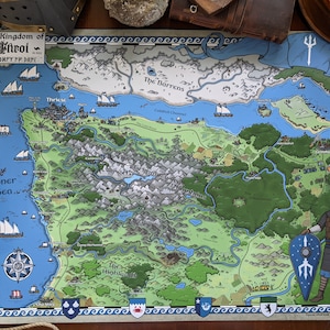 Carte de Throi 18 x 24 Affiche - Royaume des Seigneurs de la Mer