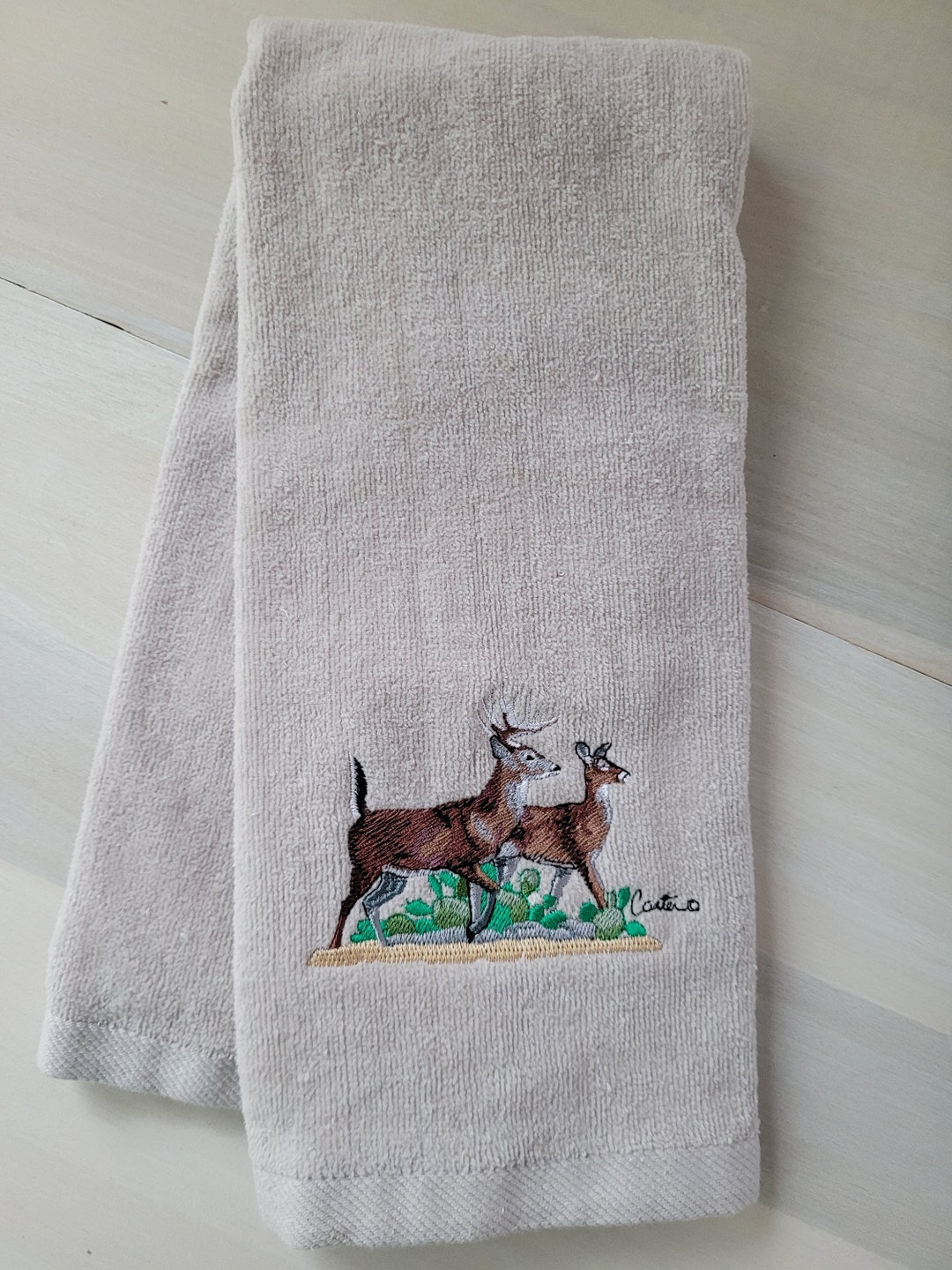 Beautiful Two Deer Towel. Unique Gift. Birthday. Hunting Towel