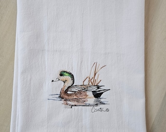 Beautiful Duck towel. Birthday gift, Mother's Day gift. Bathroom or Kitchen accent towel,  wildlife towel, hunting decor, hand towel.