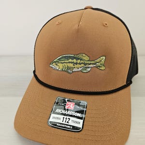 Largemouth Bass Embroidered Richardson 112 Trucker Hat - Snapback Fishing Cap