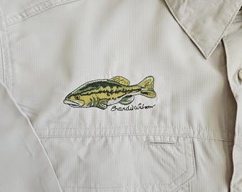 Men's Embroidered Shirt - Choose Your Fish Design - Personalized Angler Sportswear Performance Clothing