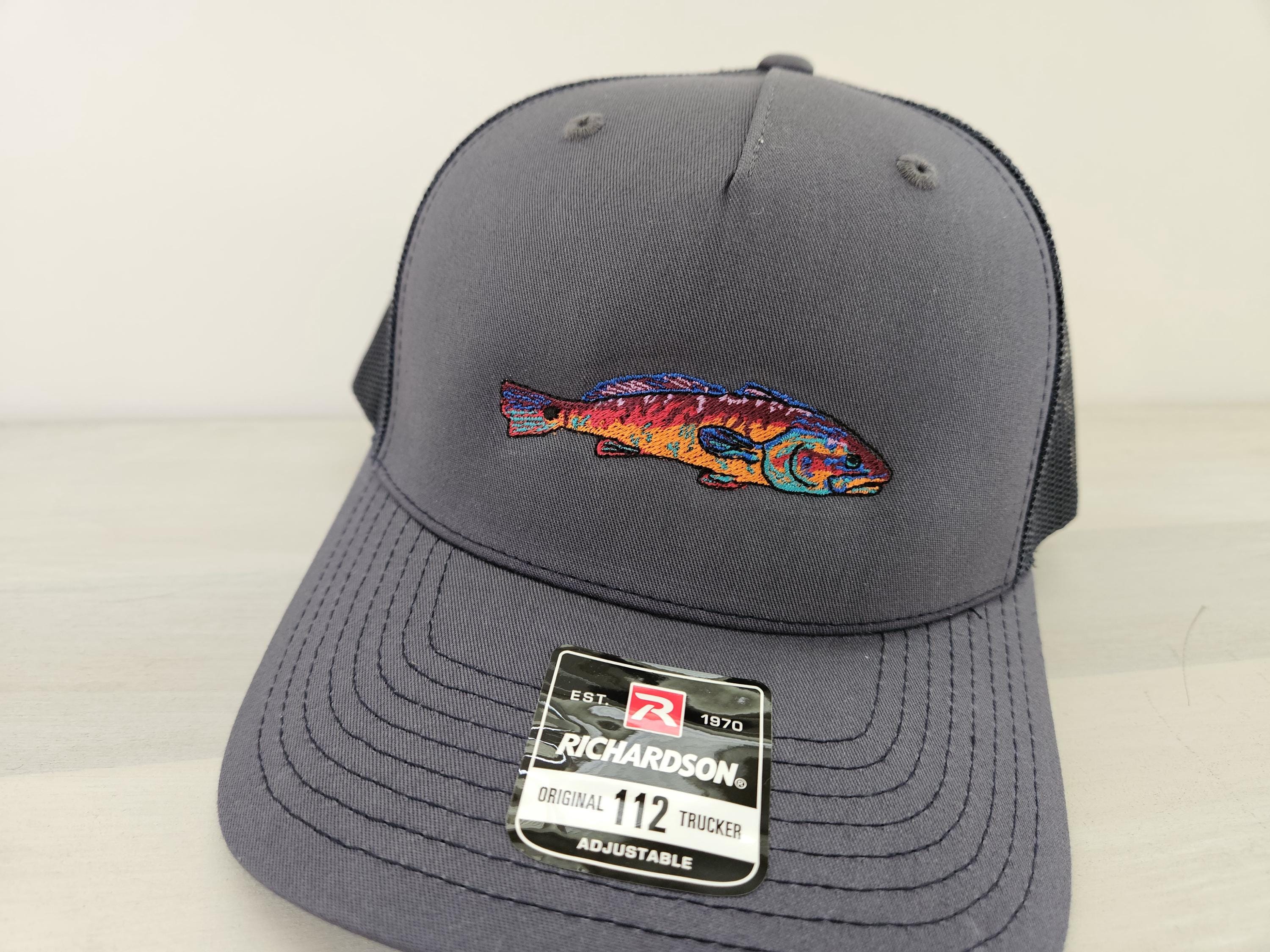 Texas Redfish Fisherman Angler Baiter Retro Embroidered Richardson 112 Hat Cap Vintage Rebel Lures Fisherman Patch on Richardson 112  main image 4