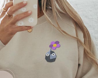 Embroidered Long Sleeve Shirt | Simple Video game Embroidery Sweater | Gamer Gift Ideas | Hoodless Sweatshirt