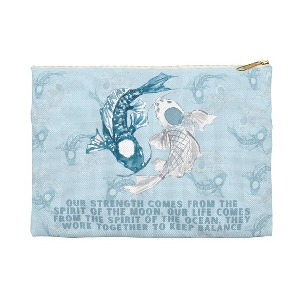 Avatar the Last Airbender Pencil Case, Princess Yue Gift Ocean Spirit & Moon Spirit Koi Fish Makeup Accessory Bag