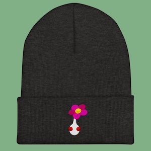 Embroidered White Poison Beanie, Cute Simple Video Game Gift Toque