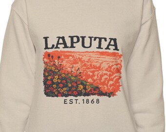 Sudadera de cuello redondo Laputa, camiseta Studio Ghibli, Castillo en el cielo, sudadera Ghibli, Hayao Miyazaki vintage