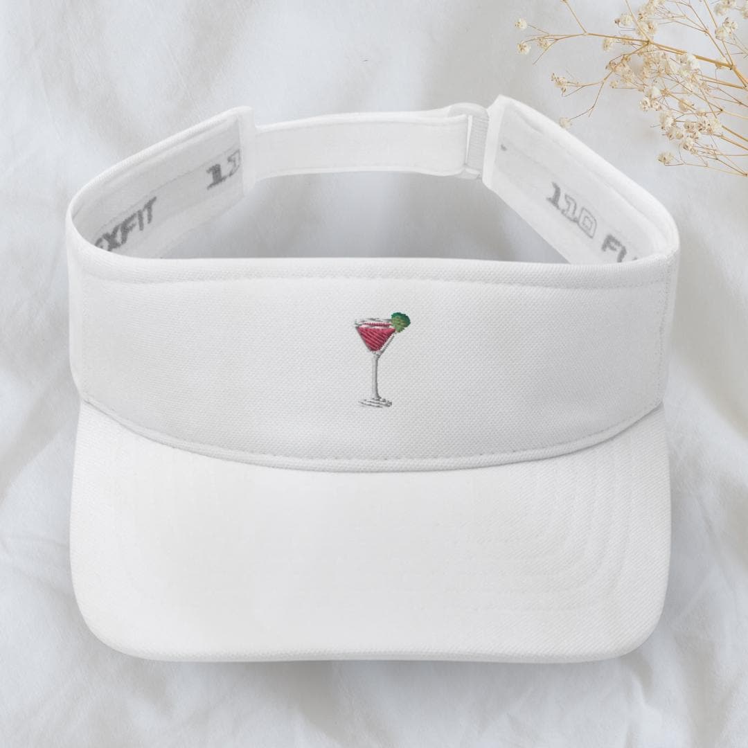 Embroidered Cosmopolitan Visor | Cute Simple Cocktail Golfing Hat | Bachelorette Party Ideas | Girls Trip Merchandise
