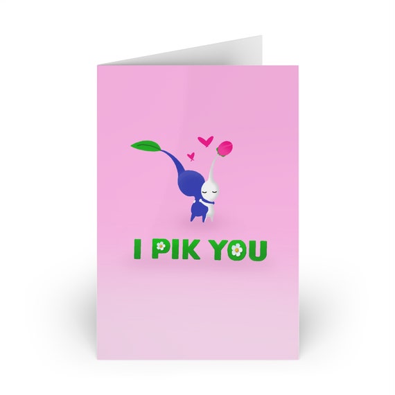 I Pik You Blank Card, Pikmin Birthday Valentines Day - Etsy