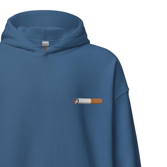 cigarette sweater Smoking Cat with The style includes a ribbed crew neck and is completed by the tone Embroidered Cigarette Hoodie | Simple