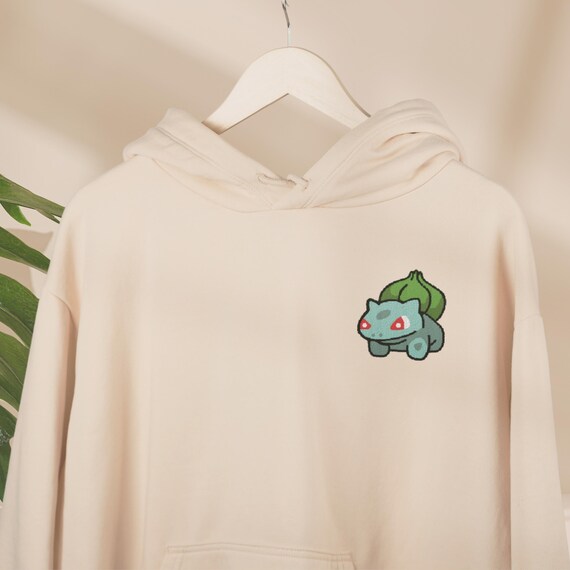 Sudadera con capucha de Bulbasaur bordada Sueter pixelado de anime simple y lindo Merchandising de juegos con capucha Regalo para jugadores Etsy Espana