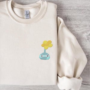 Embroidered Long Sleeve Shirt | Simple Video game Embroidery Sweater | Gamer Gift Ideas | Anime Hoodless Sweatshirt