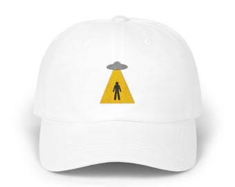 Embroidered UFO Hat, Alien Abduction Baseball Hat Gift, Classic Dad Cap