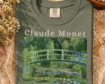 Claude Monet Water Lilies painting T-Shirt | Impressionist Art tee | Comfort Colors Artist Tee | Vintage Painting Tee Gift for Art Lover