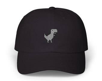 Embroidered Google Chrome No Internet Dinosaur Video Game Character, Gifts for Nerds, Video Games Lover, Classic Dad Cap