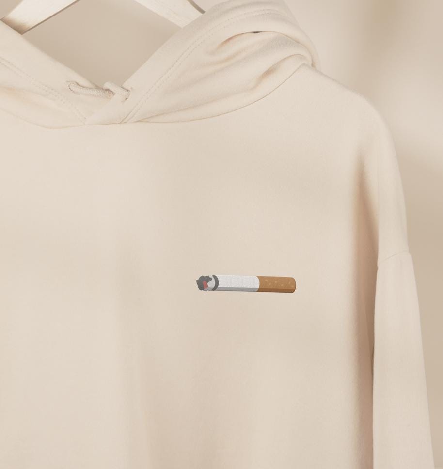 Embroidered Cigarette Hoodie | Simple Cig Embroidery Sweater | Smoking  Artwork Gifts