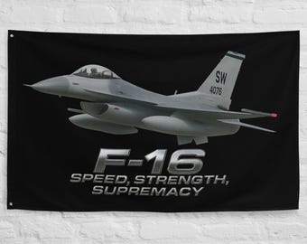 F-16 Fighting Falcon Wall Banner | Military Jet Decor | Aviation Wall Art for Pilots & Veterans