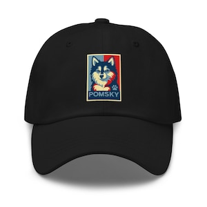 Husky Dad Hat – Adjustable Baseball Cap, Retro Pop Art Siberian Husky Dog Lover