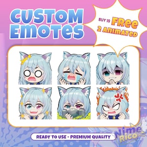 Emote personalizzate Premium Twitch / Stile anime Chibi carino / Emote personalizzate per gli streamer / Emote YCH kawaii / Emote Chibi personalizzate