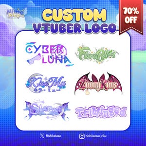 Custom VTuber Logo | Cute Kawaii Logo for VTuber & PNGTuber | Animated Logo for Twitch, YouTube, Kick | VTuber Asset | Logo Commission