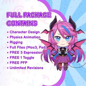 Chibi VTuber Live2D Model | Rig Ready | VTuber Avatar Commission image 4