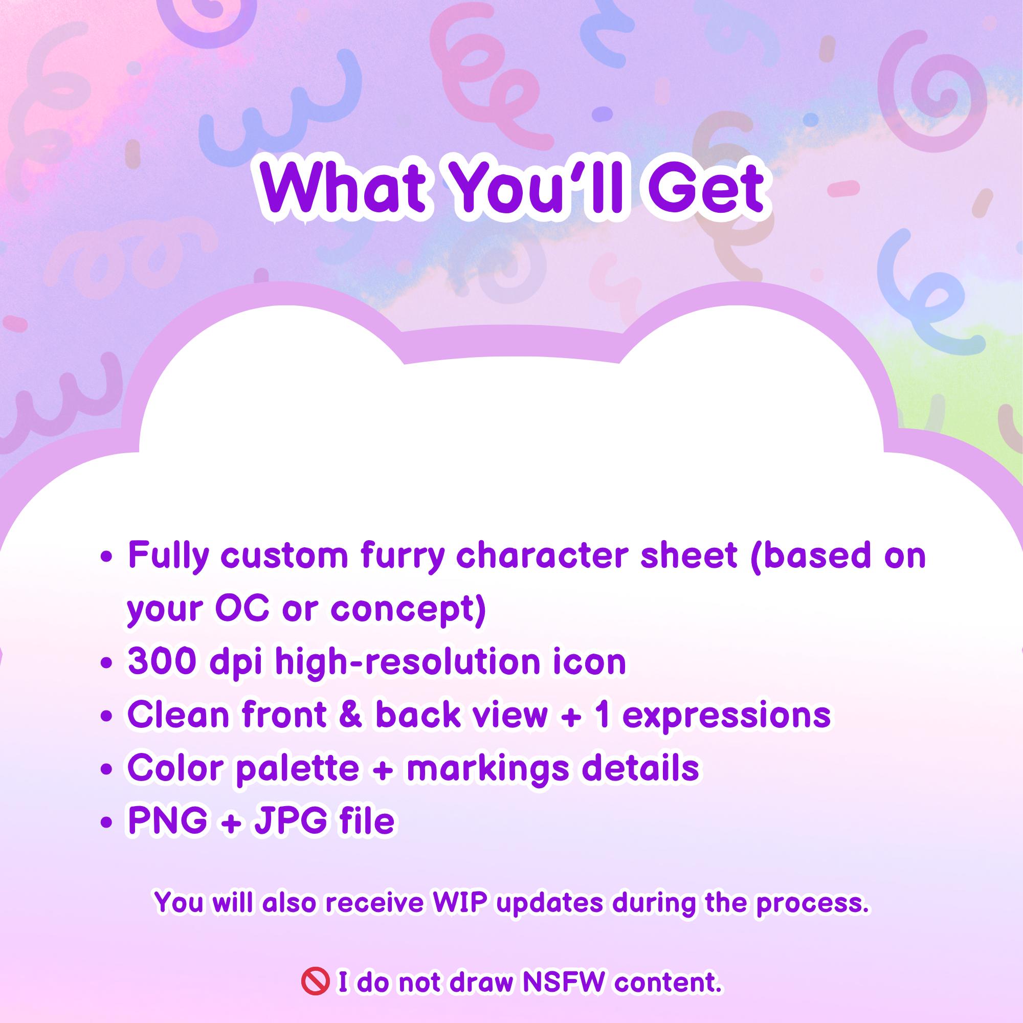 Custom Furry Reference Sheet | Character Design (digital Item Only ...