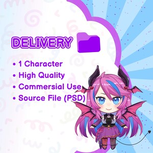 Chibi VTuber Live2D Model | Rig Ready | VTuber Avatar Commission image 5