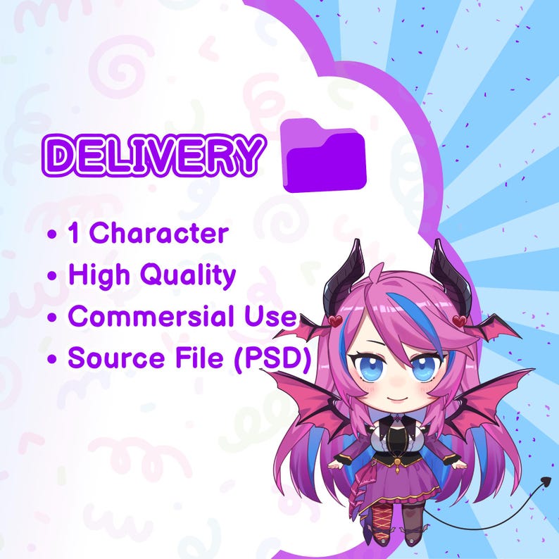 Chibi VTuber Live2D Model | Rig Ready | VTuber Avatar Commission image 5