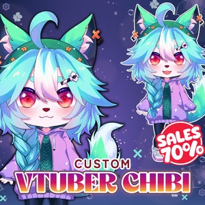 Aangepast Chibi Vtuber-model | Vtuber-activa |  commissie live2d Vtuber| Live2d-modelcommissie | Pngknol | Anime | Animekunstcommissie