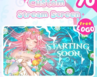 Custom VTuber Animated Stream Screen | Twitch Overlay | Starting Soon, BRB, Offline Banner