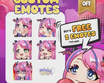 Custom Twitch Emotes Kick Animated Emotes, Vtuber Cute Chibi Emote, Sub Emotes Anime Emote Pet Animal Emote For Any Your Stream