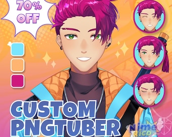 Custom Anime PNGTuber Model: Streaming Avatar Commission, Pngtuber Character Design for Stream