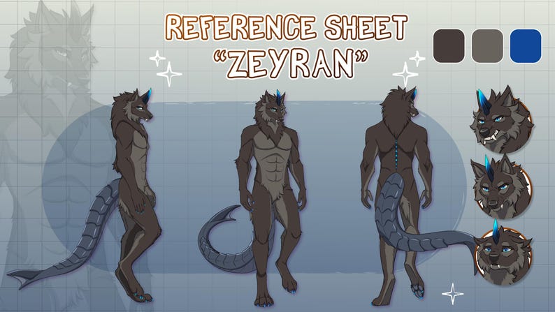 Custom Furry Reference Sheet | Character Design (digital Item Only ...