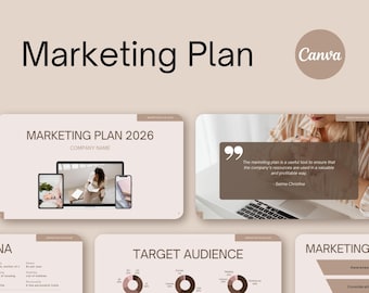 Marketing Plan Template: Small Business Strategy (Canva Template)
