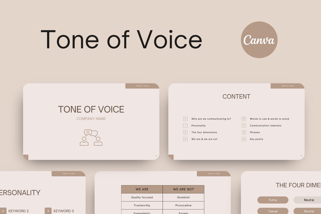 Tone of Voice Template | communication for Small Businesses and ...